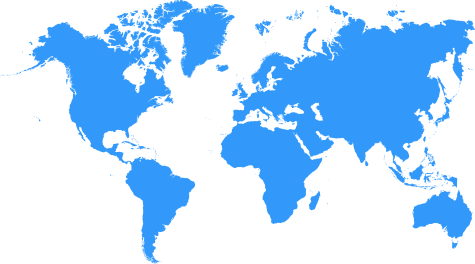 Blue map of the world